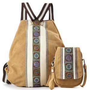 Vintage Canvas Backpack Purse for Women & Crossbody Purse for Cellphone,😽